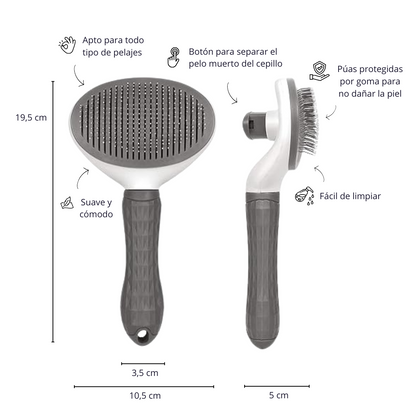 One-click cleaning hairbrush