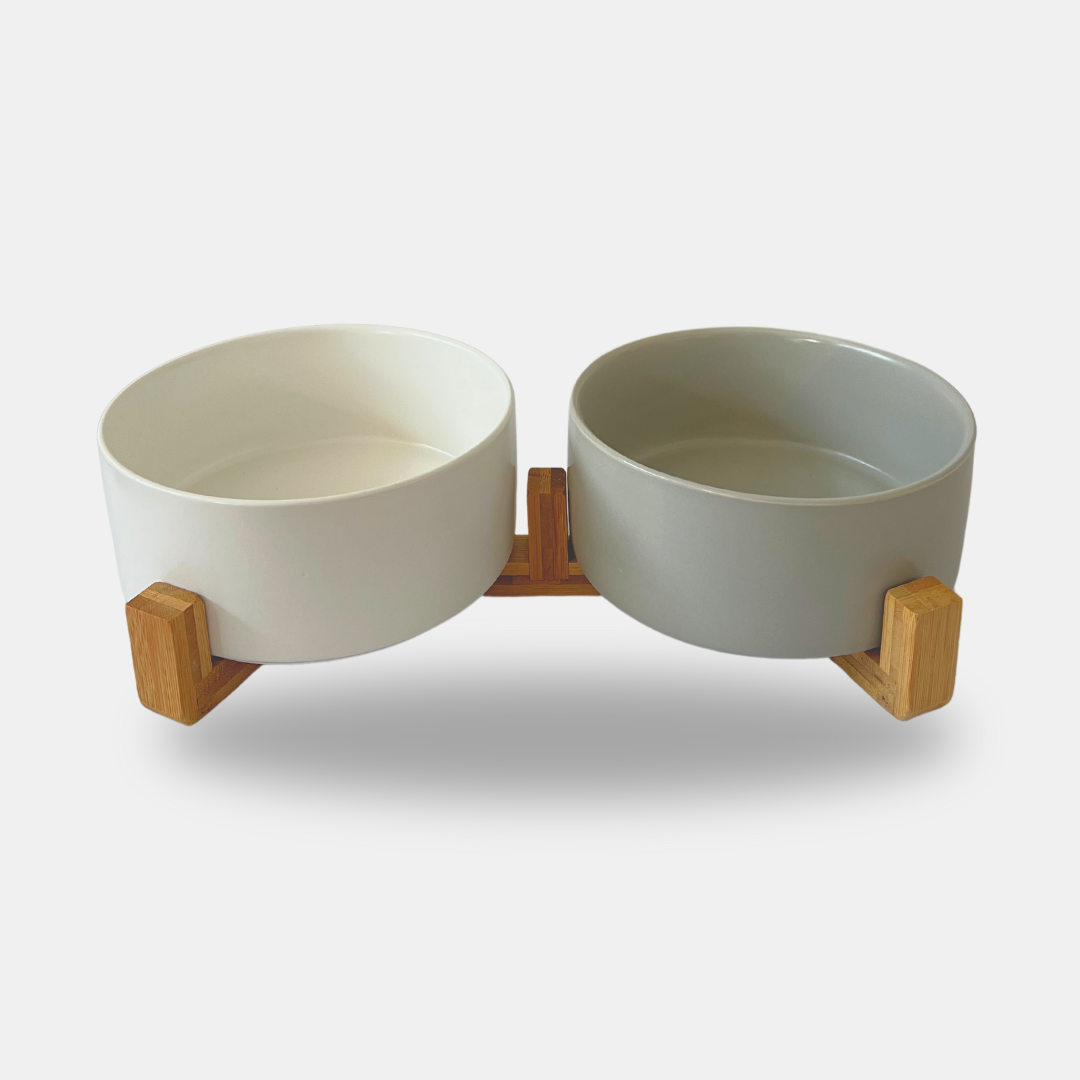 Ceramic Dog Bowl White